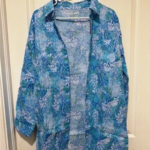 Lilly Pulitzer Sea View Linen Cover-Up